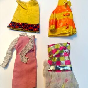 Mattel Barbie vintage 1965 Francie Doll Outfits in Yellow and Pink
